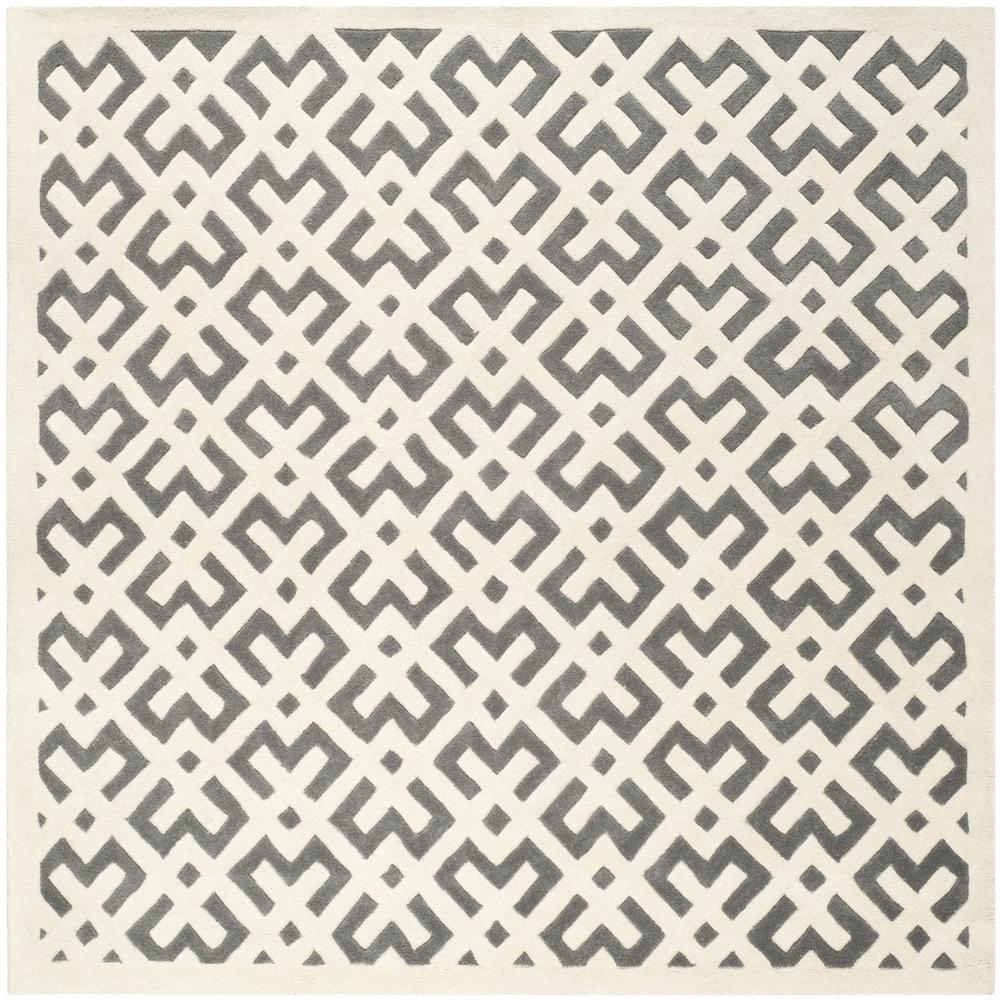 CHATHAM, DARK GREY / IVORY, 7' X 7' Square, Area Rug, CHT719D-7SQ. Picture 1