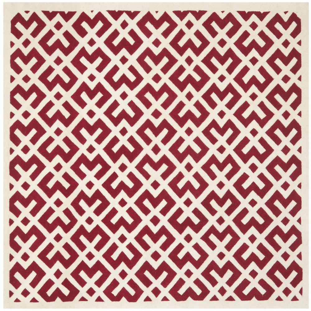 CHATHAM, RED / IVORY, 7' X 7' Square, Area Rug, CHT719G-7SQ. Picture 1