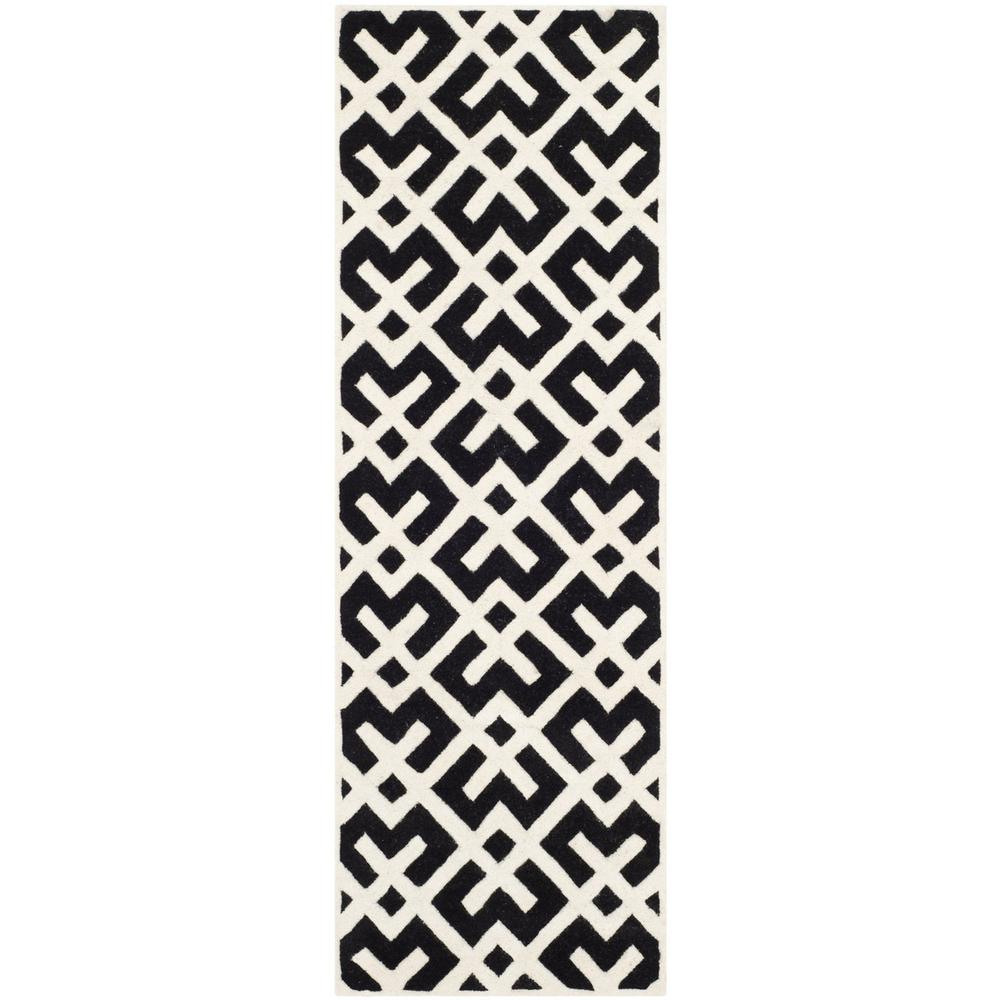 CHATHAM, BLACK / IVORY, 2'-3" X 7', Area Rug, CHT719K-27. Picture 1
