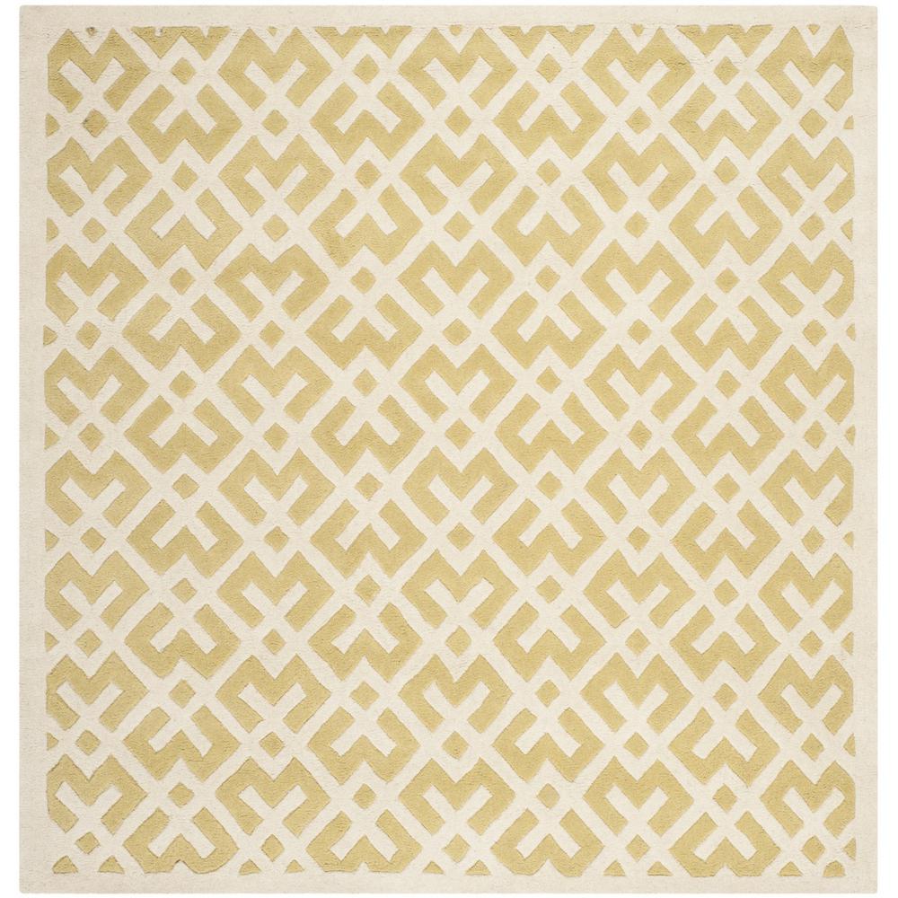 CHATHAM, LIGHT GOLD / IVORY, 7' X 7' Square, Area Rug, CHT719L-7SQ. Picture 1