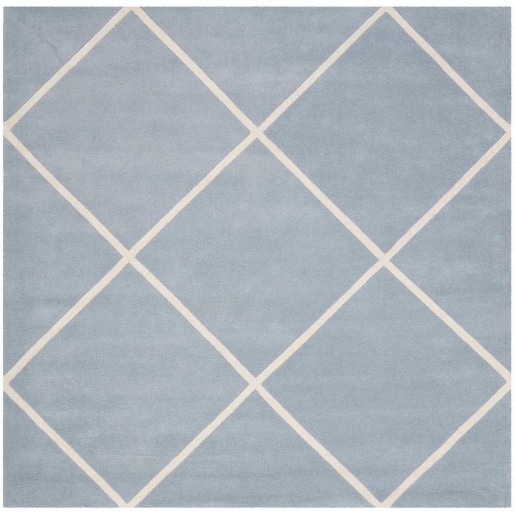 CHATHAM, BLUE / IVORY, 7' X 7' Square, Area Rug, CHT720B-7SQ. Picture 1