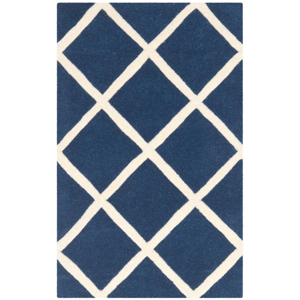 CHATHAM, DARK BLUE / IVORY, 2' X 3', Area Rug, CHT720C-2. Picture 1
