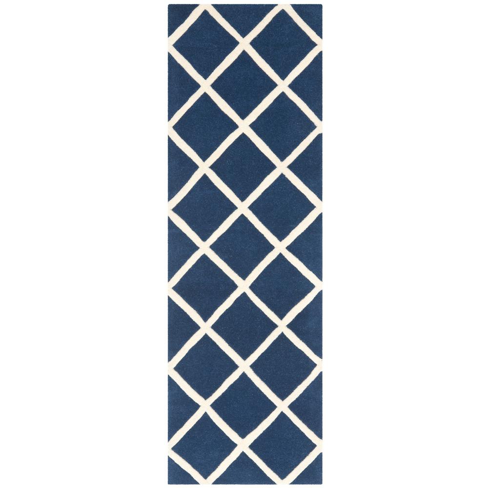 CHATHAM, DARK BLUE / IVORY, 2'-3" X 7', Area Rug, CHT720C-27. Picture 1