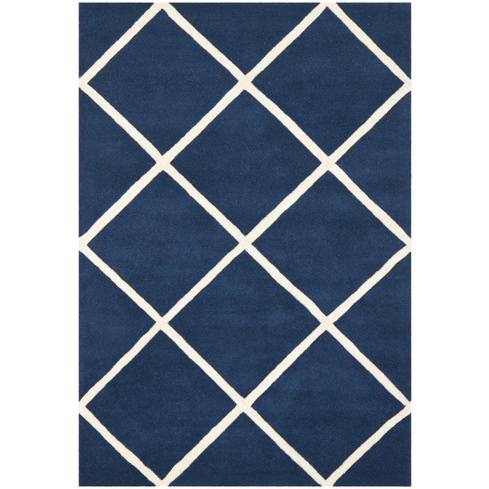 CHATHAM, DARK BLUE / IVORY, 5' X 8', Area Rug, CHT720C-5. Picture 1