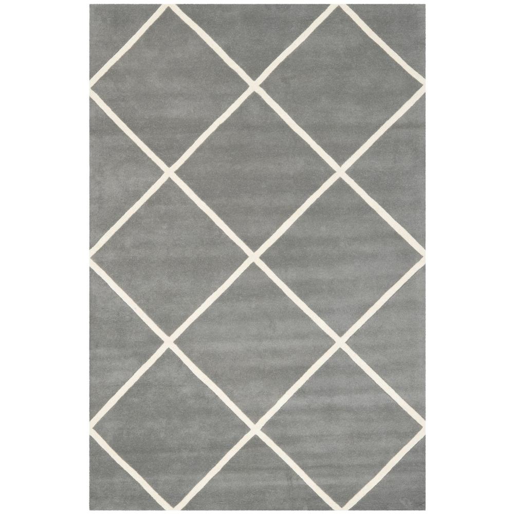 CHATHAM, DARK GREY / IVORY, 6' X 9', Area Rug, CHT720D-6. Picture 1