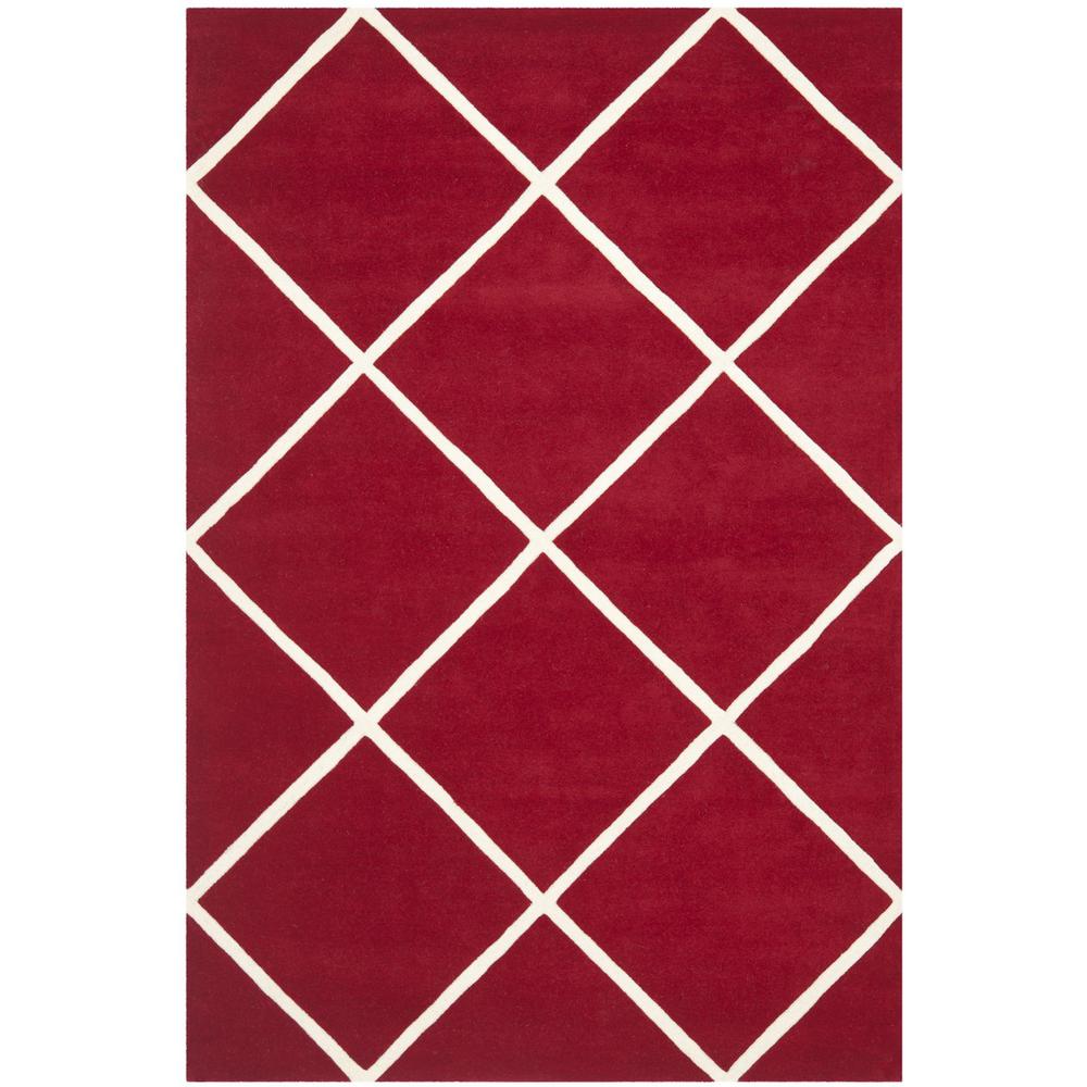 CHATHAM, RED / IVORY, 6' X 9', Area Rug, CHT720G-6. Picture 1