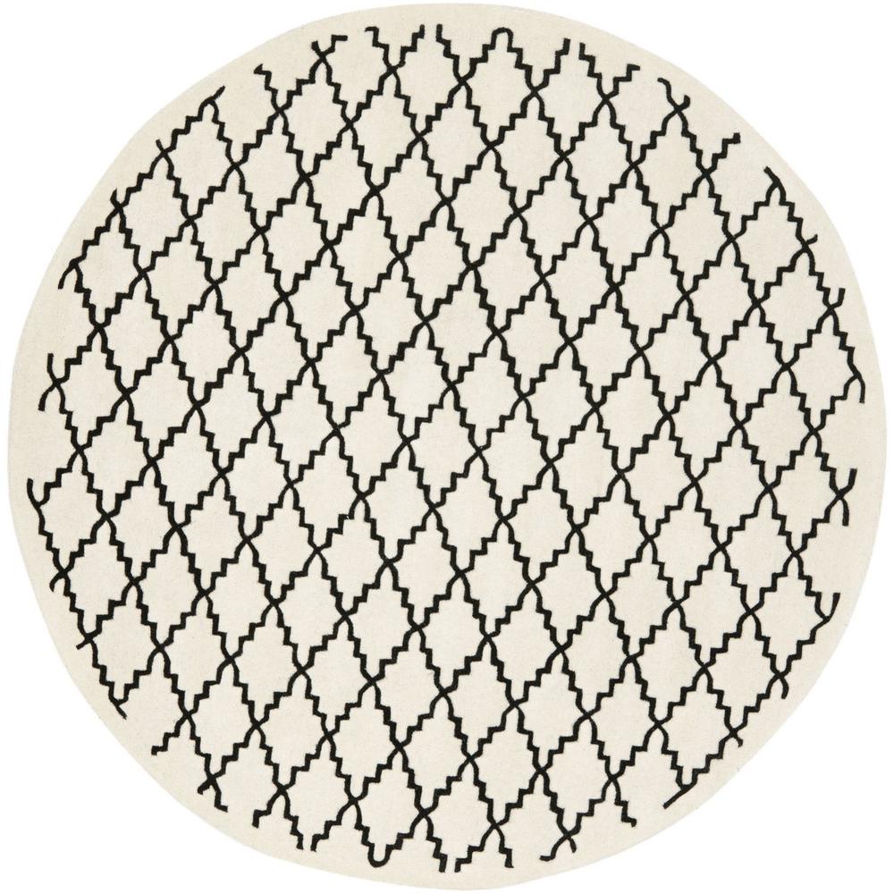 CHATHAM, IVORY / BLACK, 7' X 7' Round, Area Rug, CHT721A-7R. Picture 1