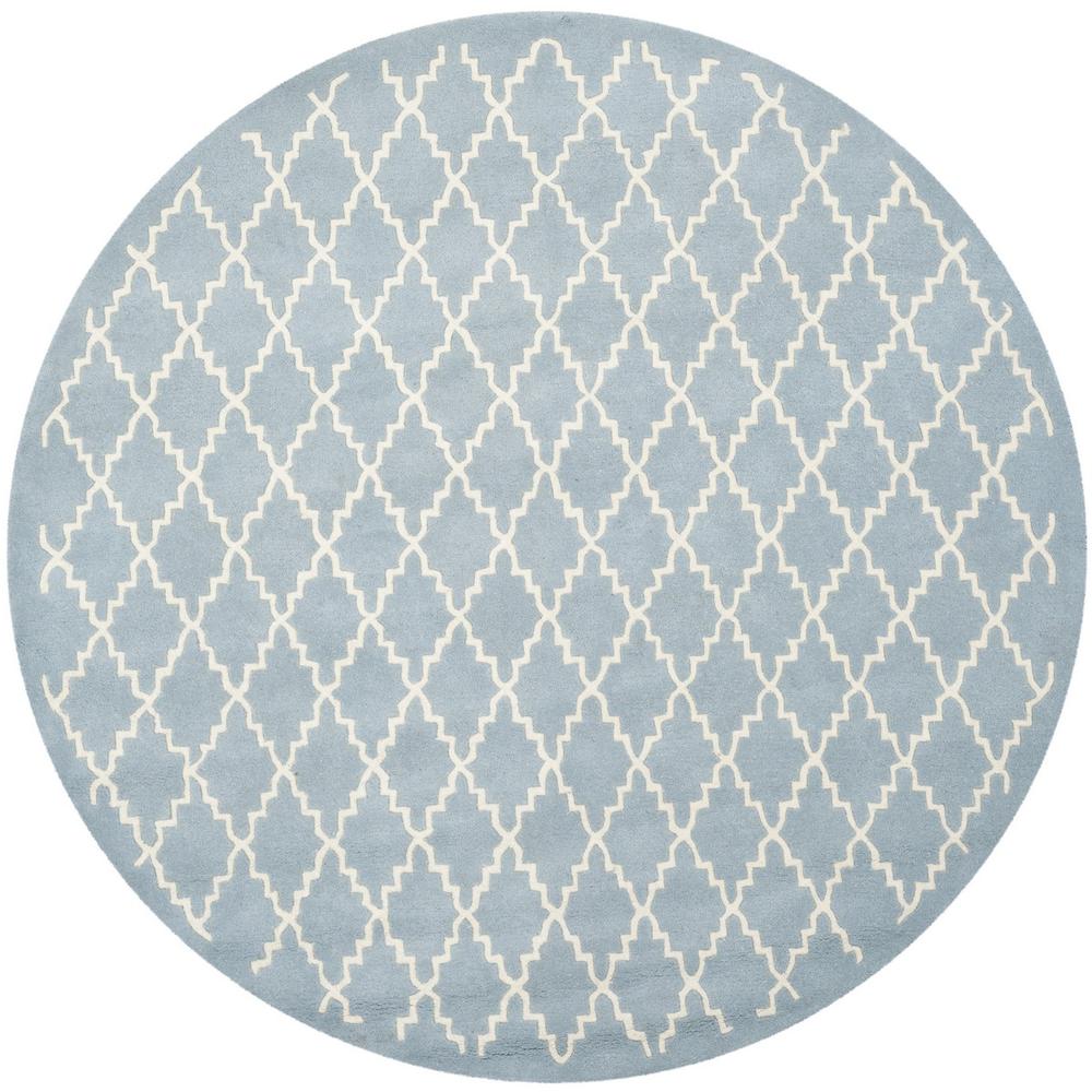 CHATHAM, BLUE / IVORY, 7' X 7' Round, Area Rug, CHT721B-7R. Picture 1