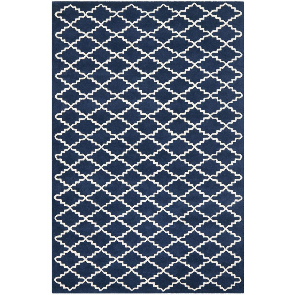 CHATHAM, DARK BLUE / IVORY, 6' X 9', Area Rug, CHT721C-6. Picture 1