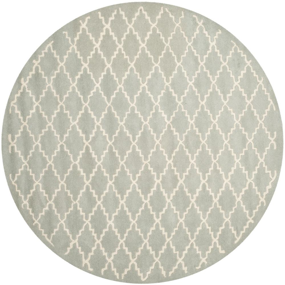 CHATHAM, LIGHT BLUE / IVORY, 7' X 7' Round, Area Rug, CHT721E-7R. Picture 1