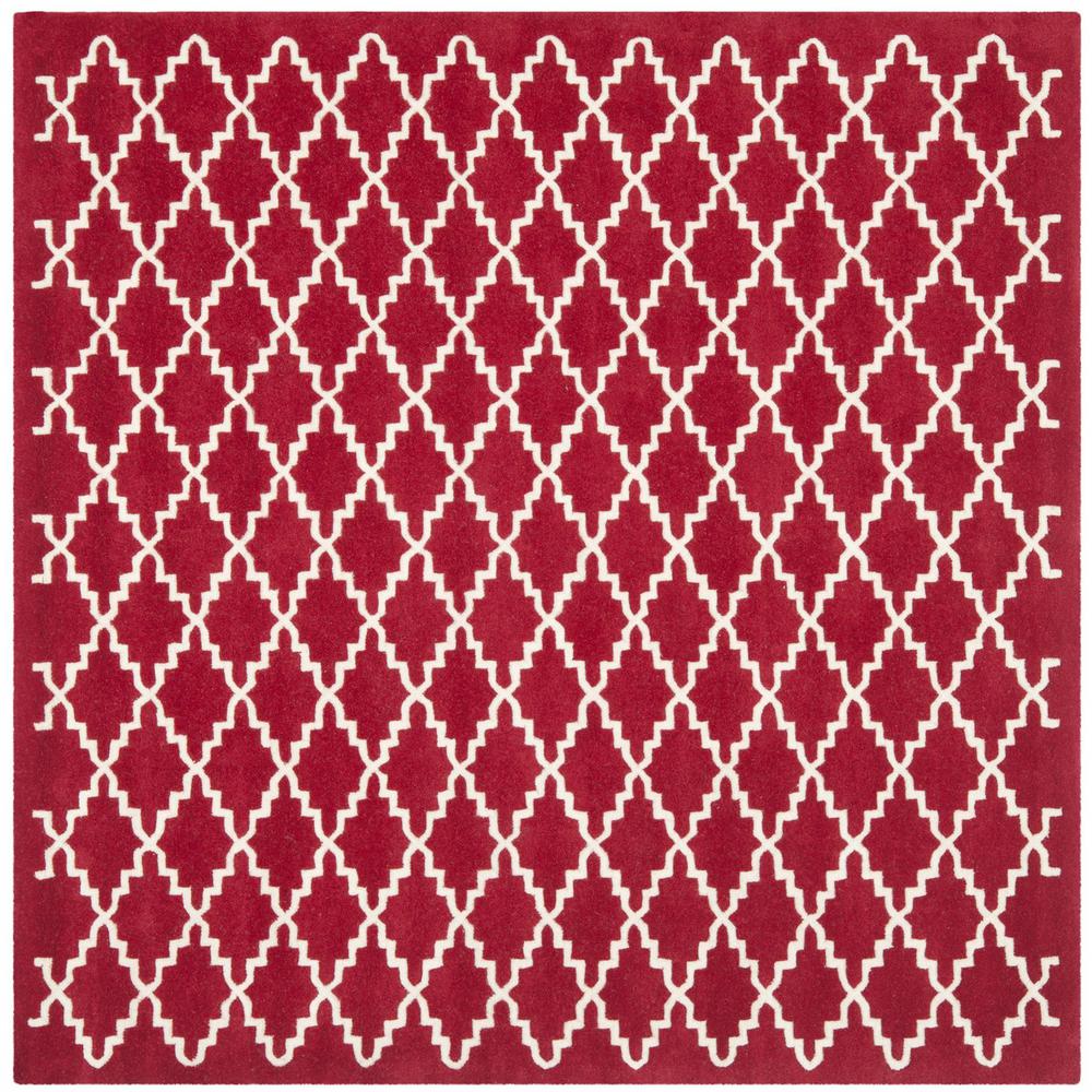 CHATHAM, RED / IVORY, 7' X 7' Square, Area Rug, CHT721G-7SQ. Picture 1