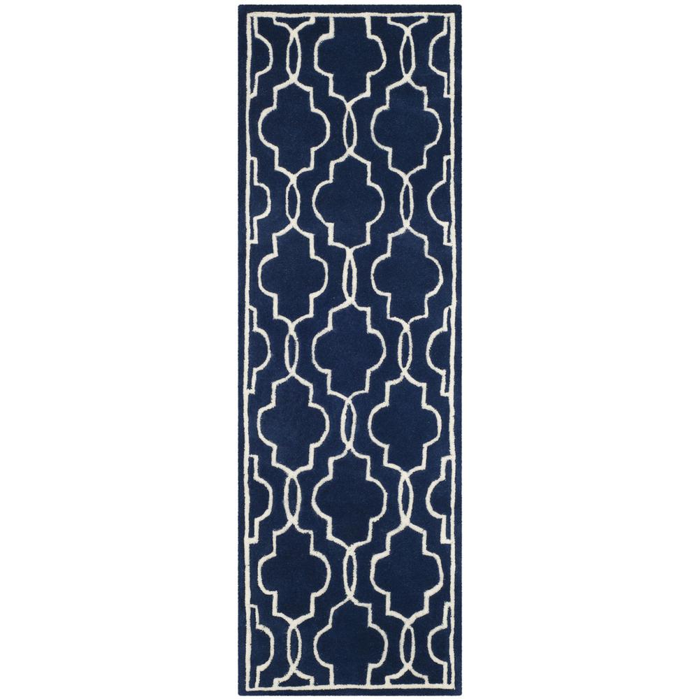 CHATHAM, DARK BLUE / IVORY, 2'-3" X 7', Area Rug, CHT723C-27. Picture 1