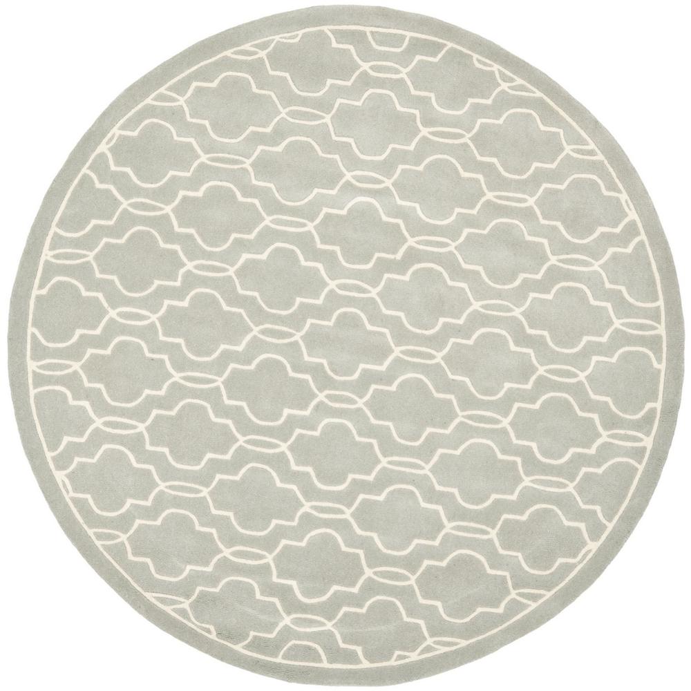 CHATHAM, GREY / IVORY, 5' X 5' Round, Area Rug, CHT723E-5R. Picture 1