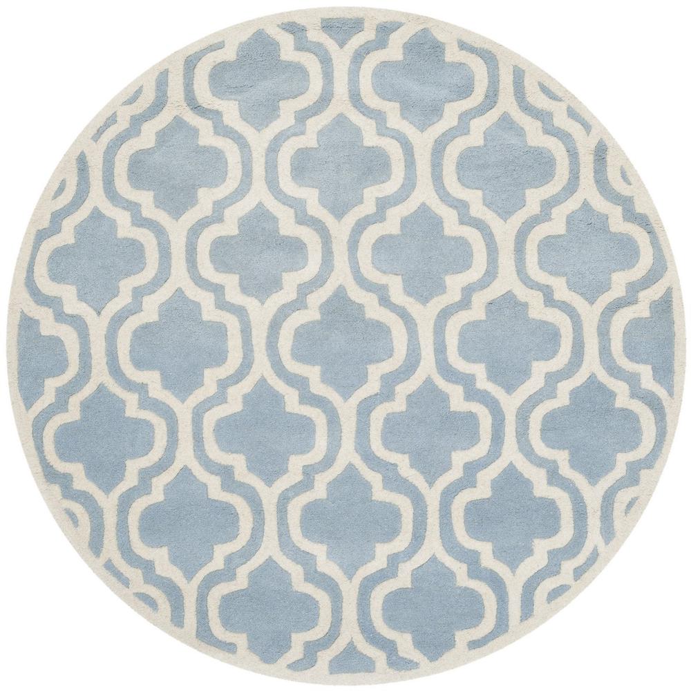 CHATHAM, BLUE / IVORY, 5' X 5' Round, Area Rug, CHT727B-5R. Picture 1