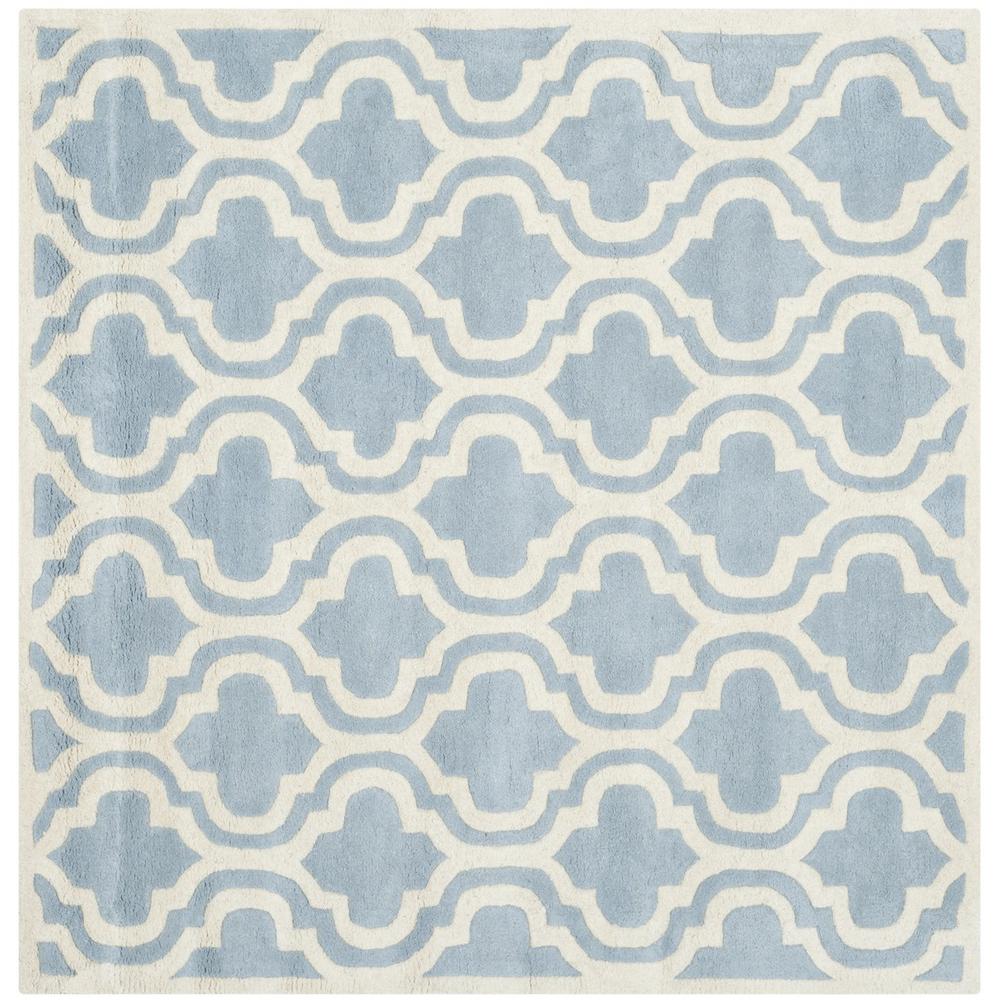 CHATHAM, BLUE / IVORY, 5' X 5' Square, Area Rug, CHT727B-5SQ. Picture 1