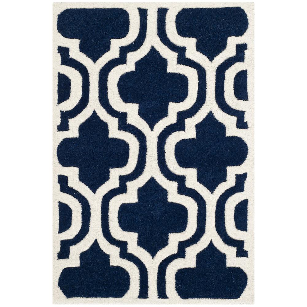 CHATHAM, DARK BLUE / IVORY, 2' X 3', Area Rug, CHT727C-2. Picture 1