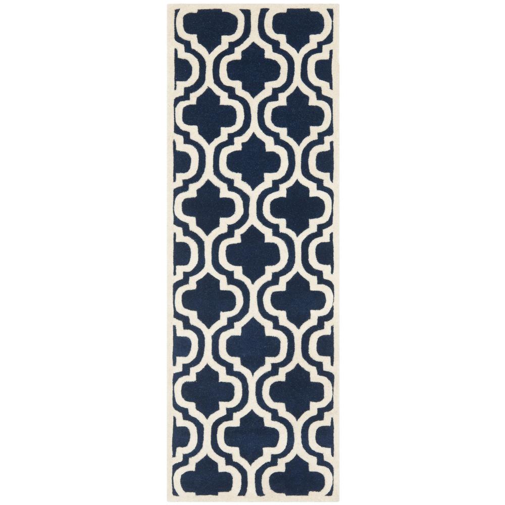 CHATHAM, DARK BLUE / IVORY, 2'-3" X 11', Area Rug, CHT727C-211. Picture 1
