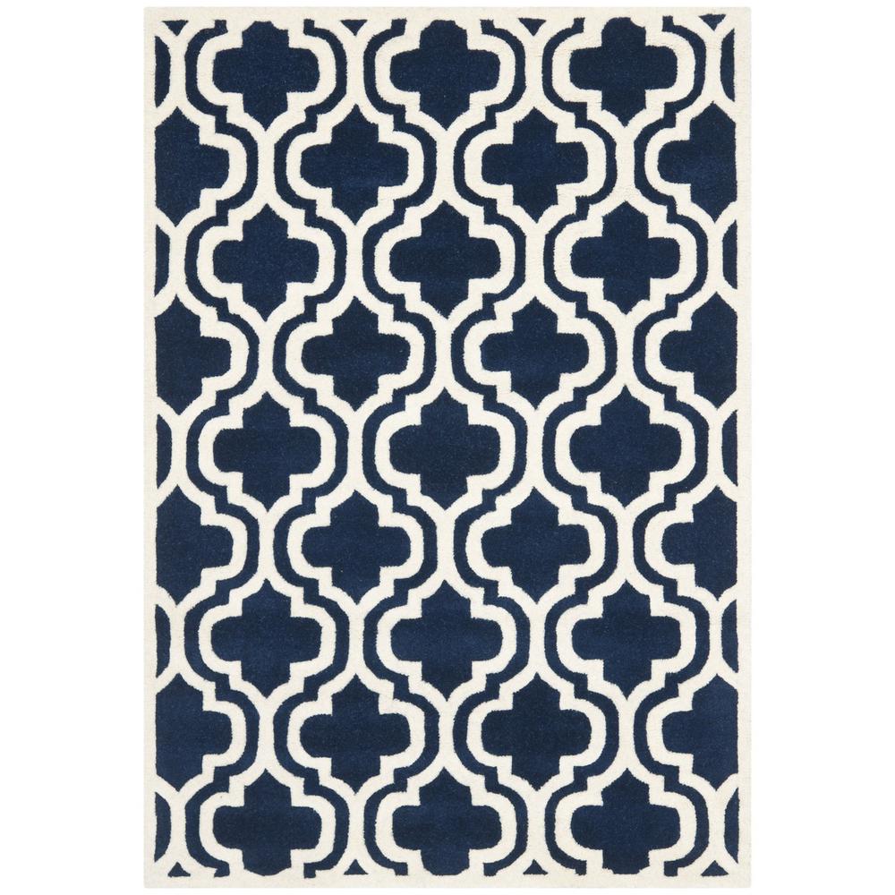 CHATHAM, DARK BLUE / IVORY, 3' X 5', Area Rug, CHT727C-3. Picture 1