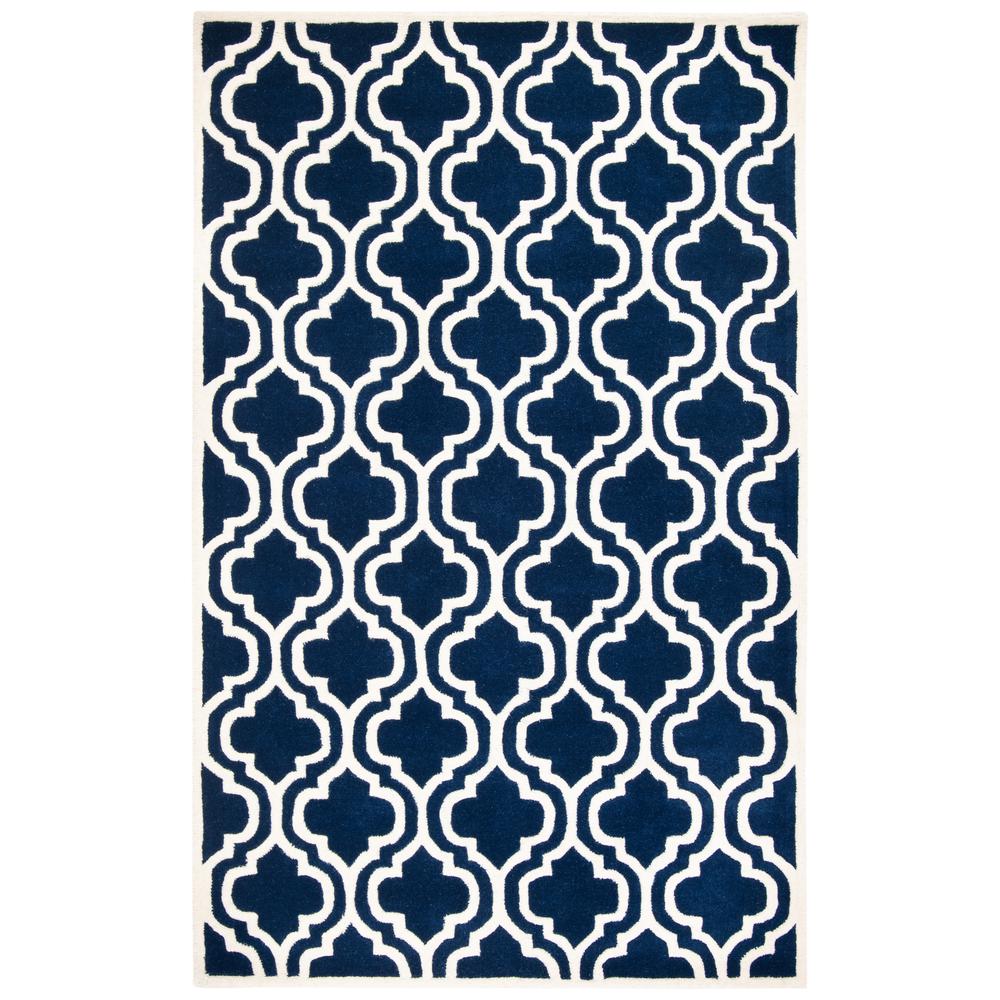 CHATHAM, DARK BLUE / IVORY, 5' X 8', Area Rug, CHT727C-5. Picture 1