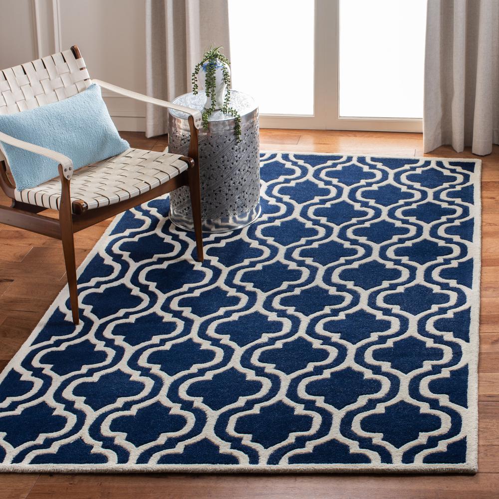 CHATHAM, DARK BLUE / IVORY, 5' X 8', Area Rug, CHT727C-5. Picture 5