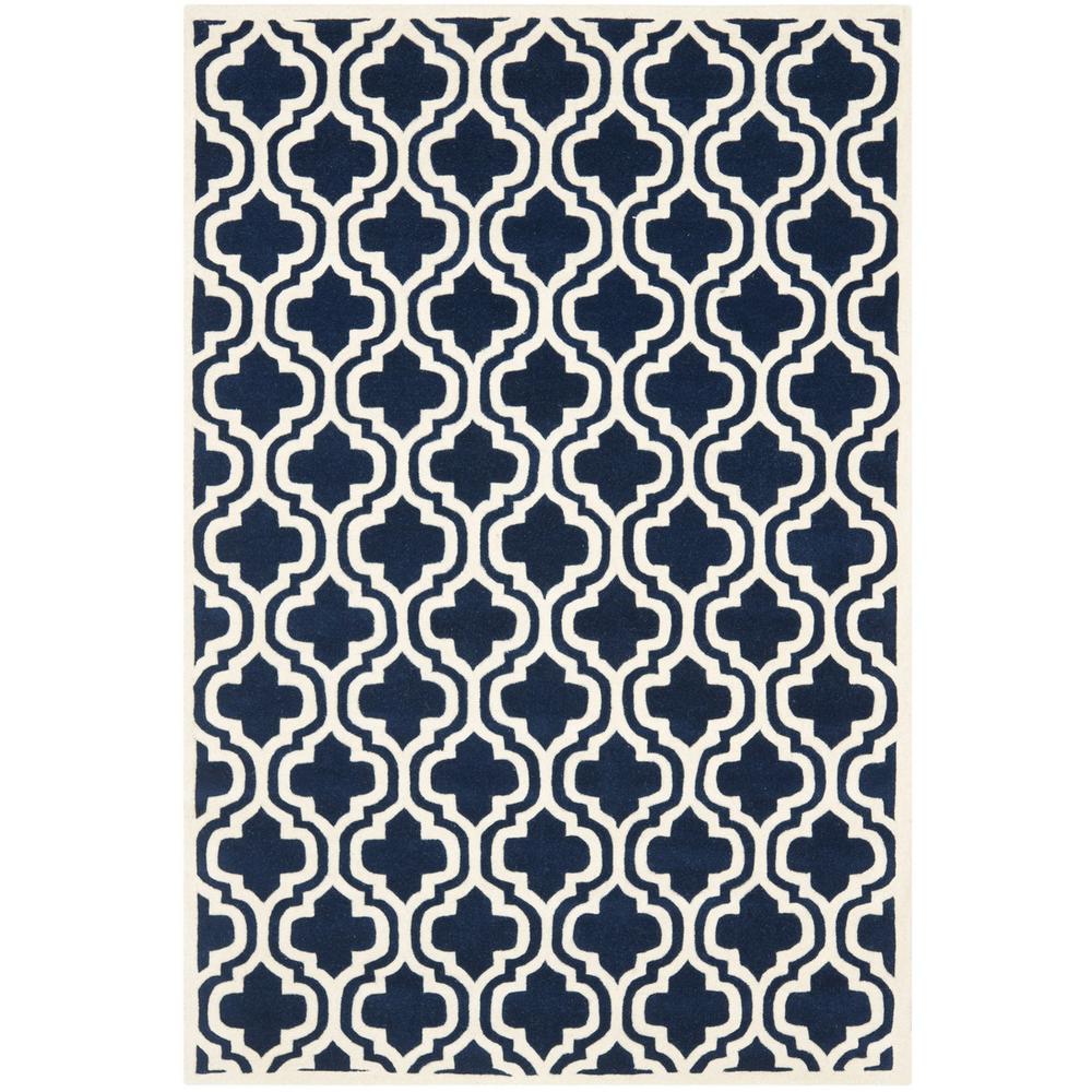 CHATHAM, DARK BLUE / IVORY, 6' X 9', Area Rug, CHT727C-6. Picture 1