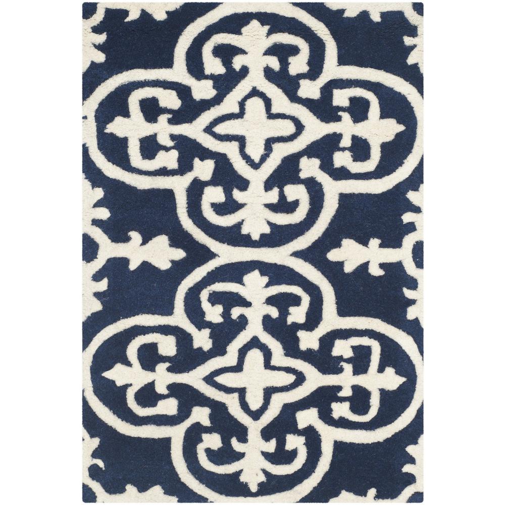 CHATHAM, DARK BLUE / IVORY, 2' X 3', Area Rug, CHT729C-2. Picture 1