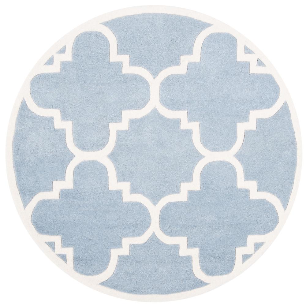 CHATHAM, BLUE / IVORY, 4' X 4' Round, Area Rug, CHT730B-4R. Picture 1