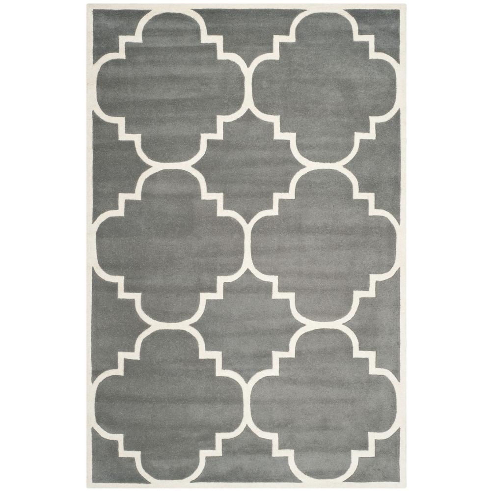 CHATHAM, DARK GREY / IVORY, 6' X 9', Area Rug, CHT730D-6. Picture 1