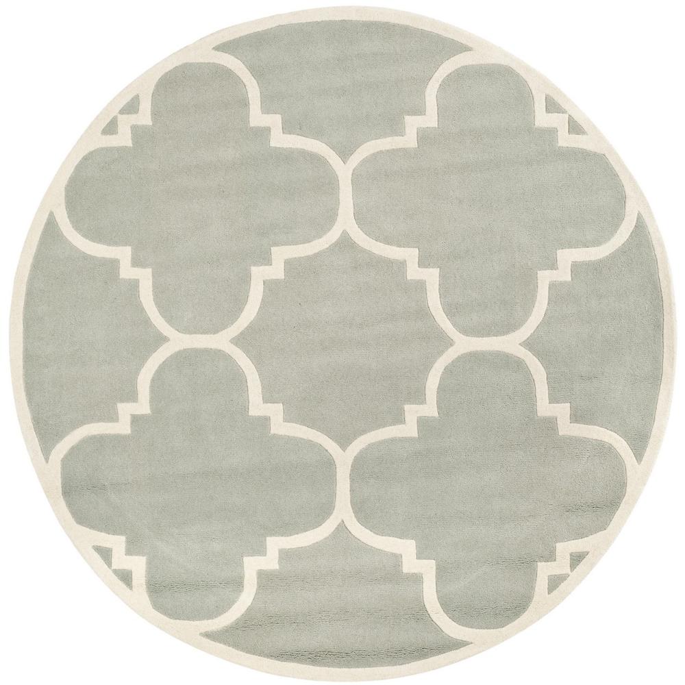 CHATHAM, GREY / IVORY, 7' X 7' Round, Area Rug, CHT730E-7R. Picture 1