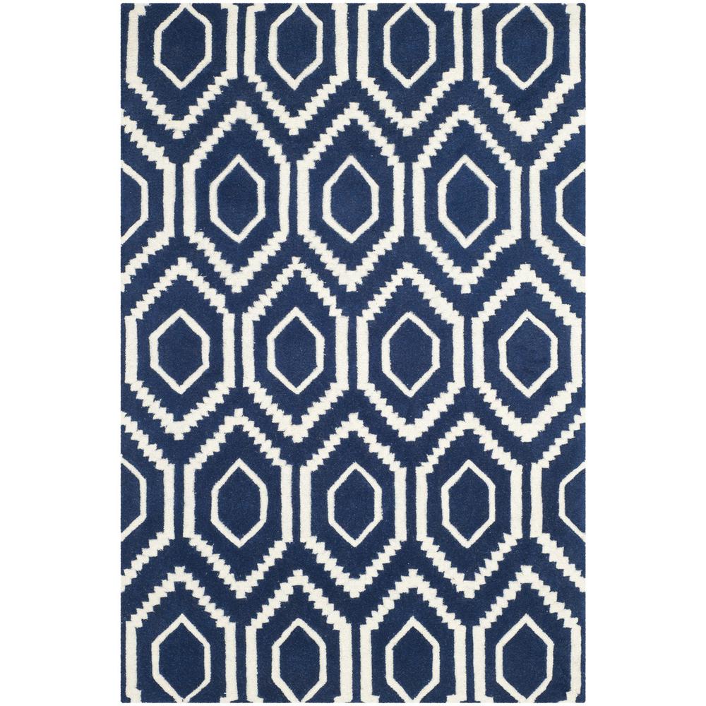 CHATHAM, DARK BLUE / IVORY, 4' X 6', Area Rug, CHT731C-4. Picture 1