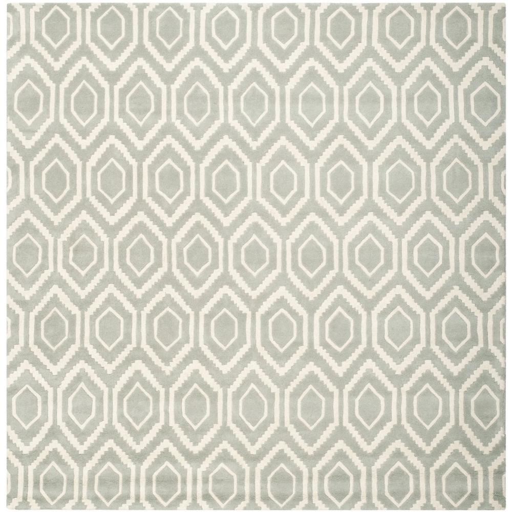 CHATHAM, GREY / IVORY, 8'-9" X 8'-9" Square, Area Rug, CHT731E-9SQ. Picture 1