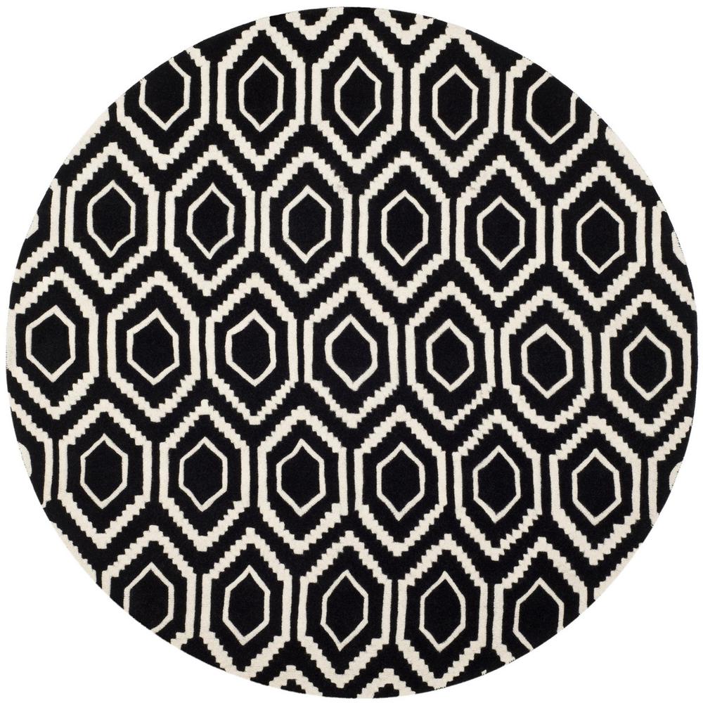 CHATHAM, BLACK / IVORY, 7' X 7' Round, Area Rug, CHT731K-7R. Picture 1
