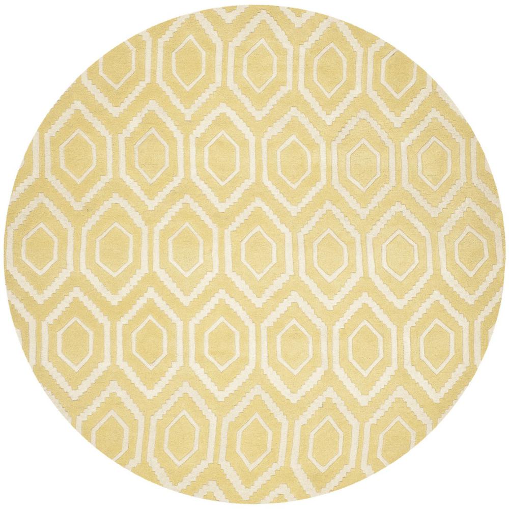 CHATHAM, LIGHT GOLD / IVORY, 7' X 7' Round, Area Rug, CHT731L-7R. Picture 1