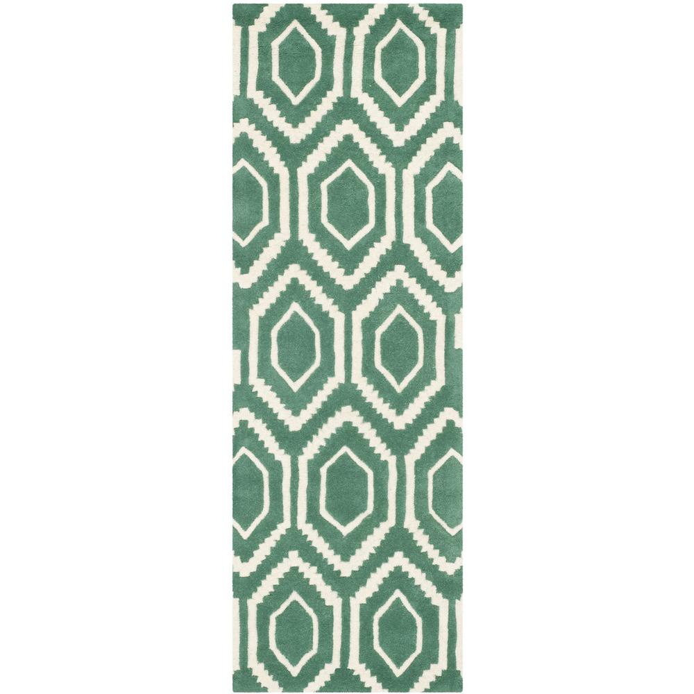 CHATHAM, TEAL / IVORY, 2'-3" X 7', Area Rug, CHT731T-27. Picture 1