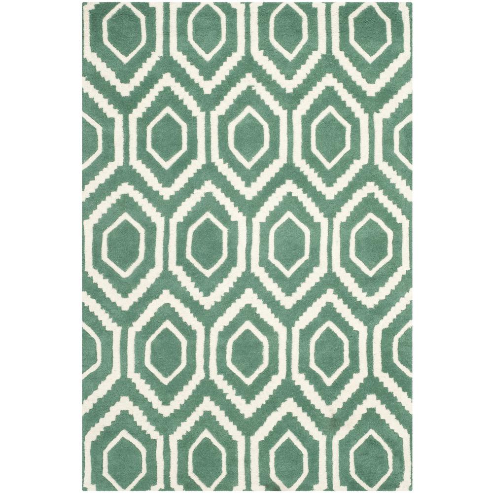 CHATHAM, TEAL / IVORY, 4' X 6', Area Rug, CHT731T-4. Picture 1