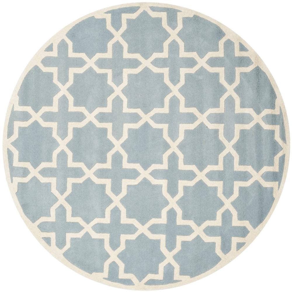 CHATHAM, BLUE / IVORY, 7' X 7' Round, Area Rug, CHT732B-7R. Picture 1