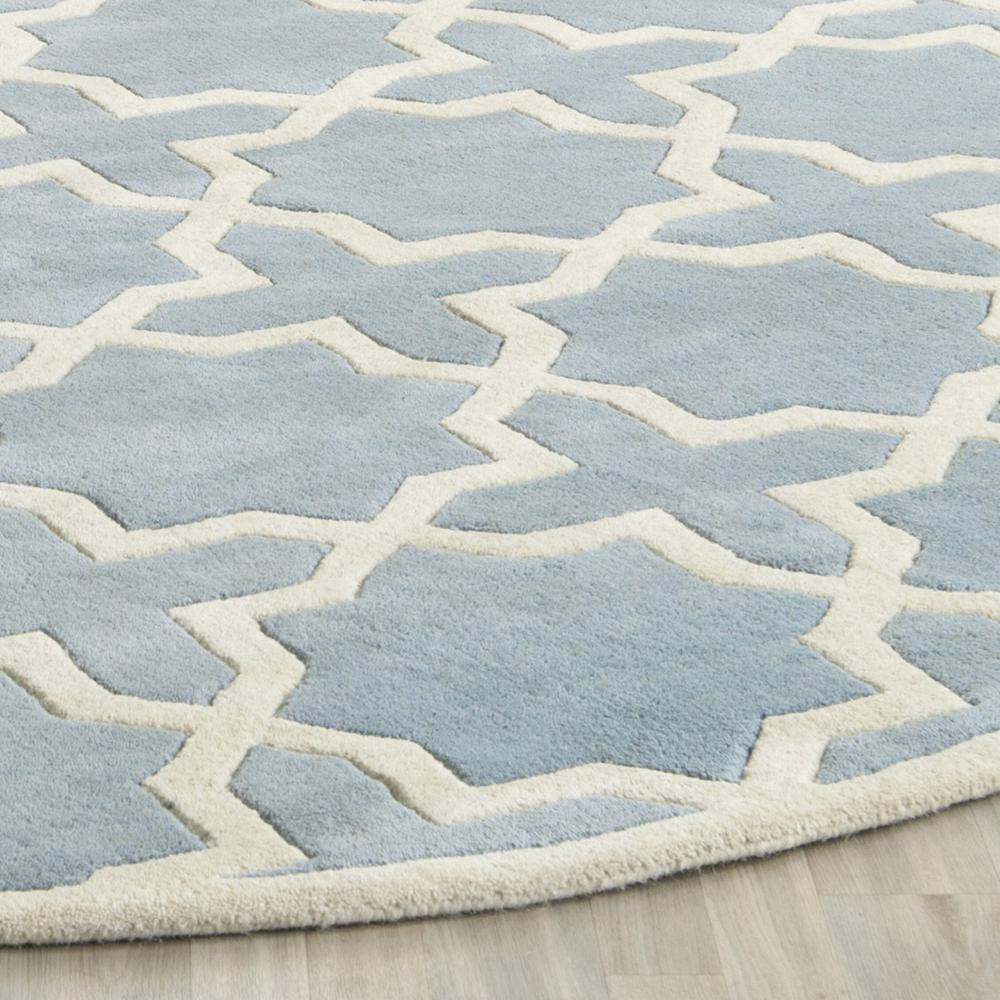 CHATHAM, BLUE / IVORY, 5' X 5' Round, Area Rug, CHT732B-5R. Picture 1