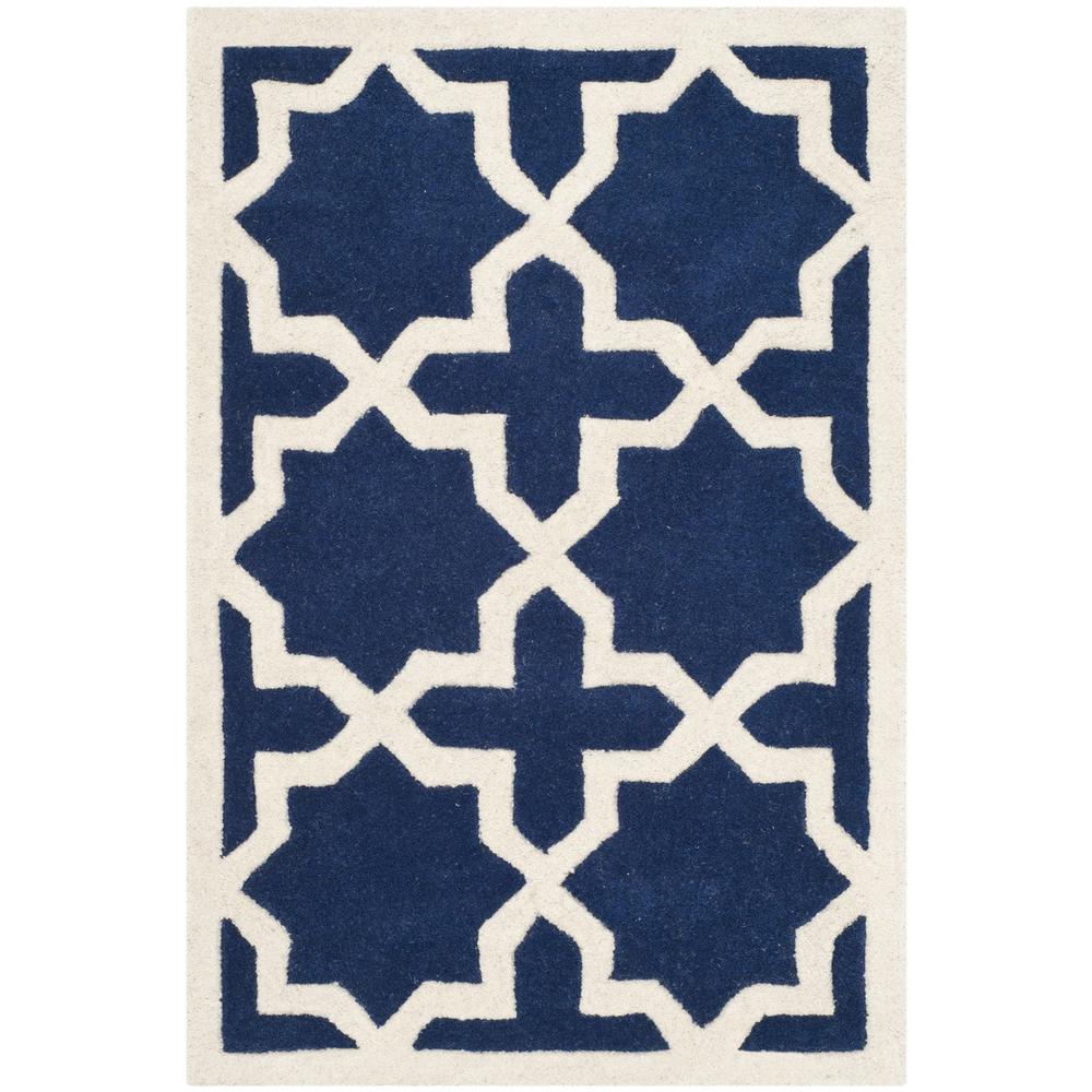 CHATHAM, DARK BLUE / IVORY, 2' X 3', Area Rug, CHT732C-2. Picture 1