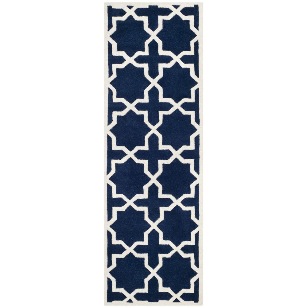 CHATHAM, DARK BLUE / IVORY, 2'-3" X 11', Area Rug, CHT732C-211. Picture 1