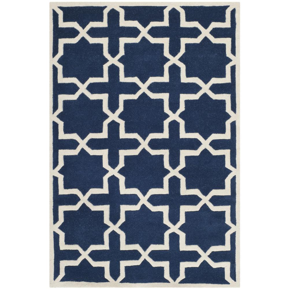 CHATHAM, DARK BLUE / IVORY, 3' X 5', Area Rug, CHT732C-3. Picture 1