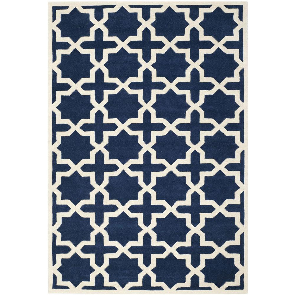 CHATHAM, DARK BLUE / IVORY, 6' X 9', Area Rug, CHT732C-6. Picture 1