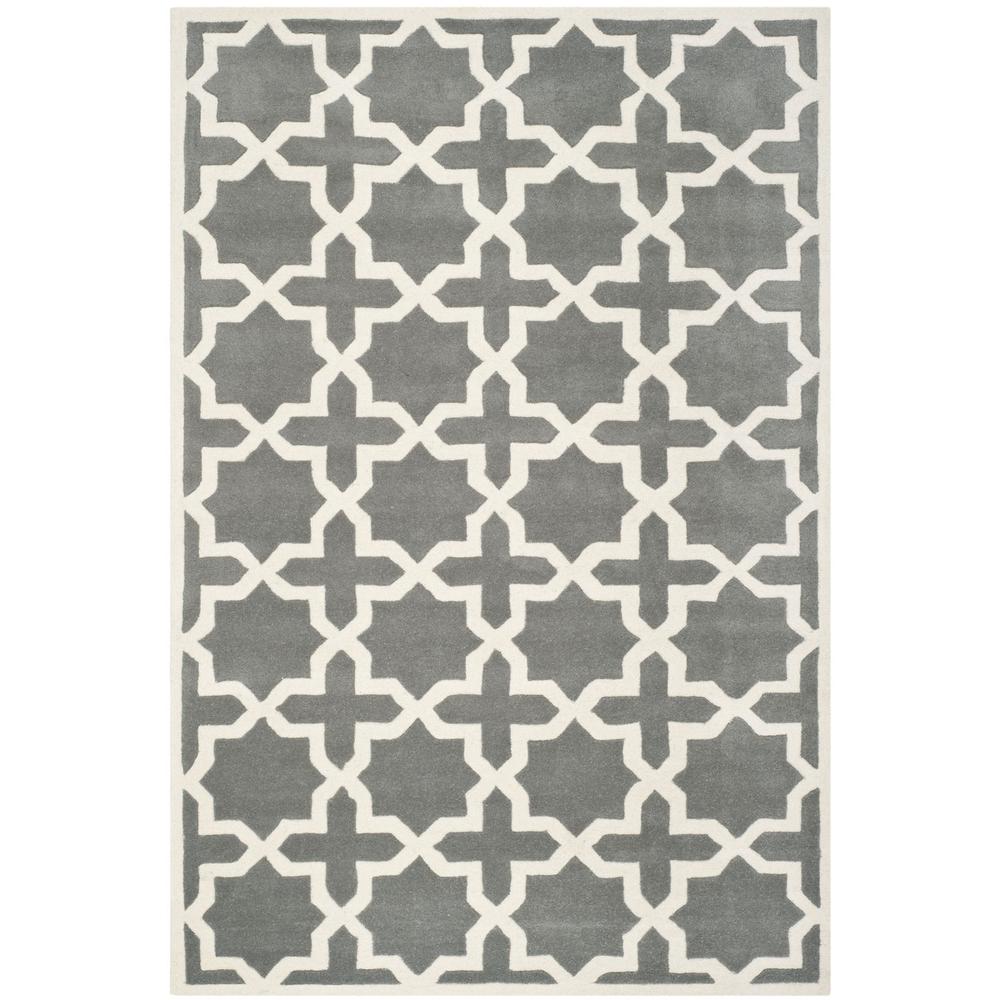 CHATHAM, DARK GREY / IVORY, 6' X 9', Area Rug, CHT732D-6. Picture 1