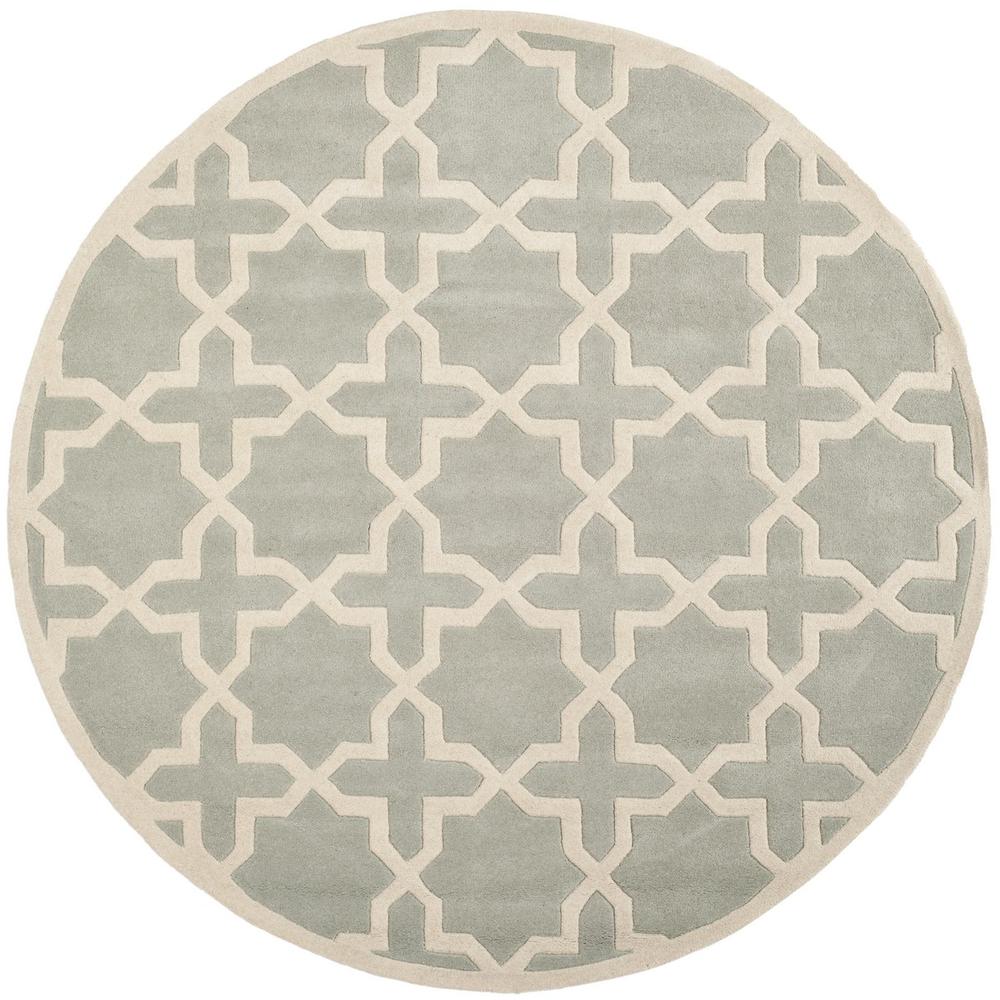 CHATHAM, GREY / IVORY, 7' X 7' Round, Area Rug, CHT732E-7R. Picture 1