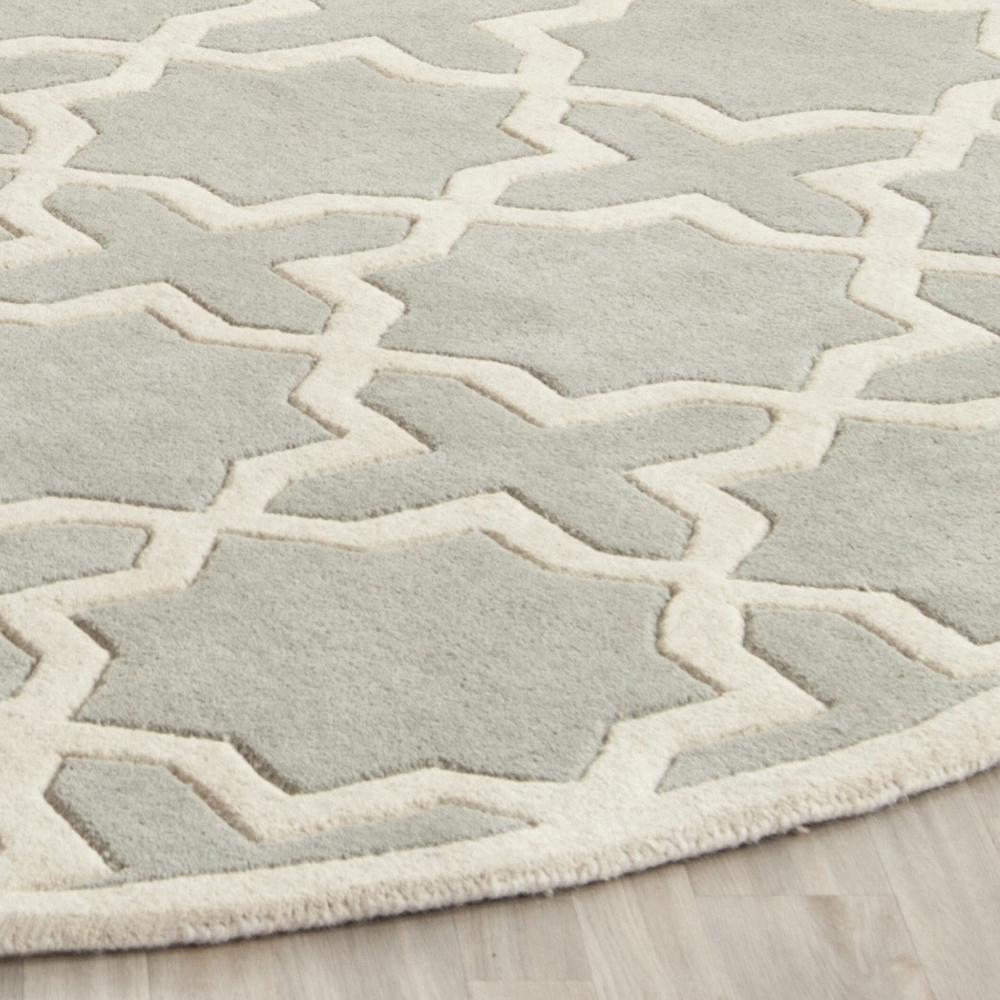 CHATHAM, GREY / IVORY, 4' X 4' Round, Area Rug, CHT732E-4R. Picture 1