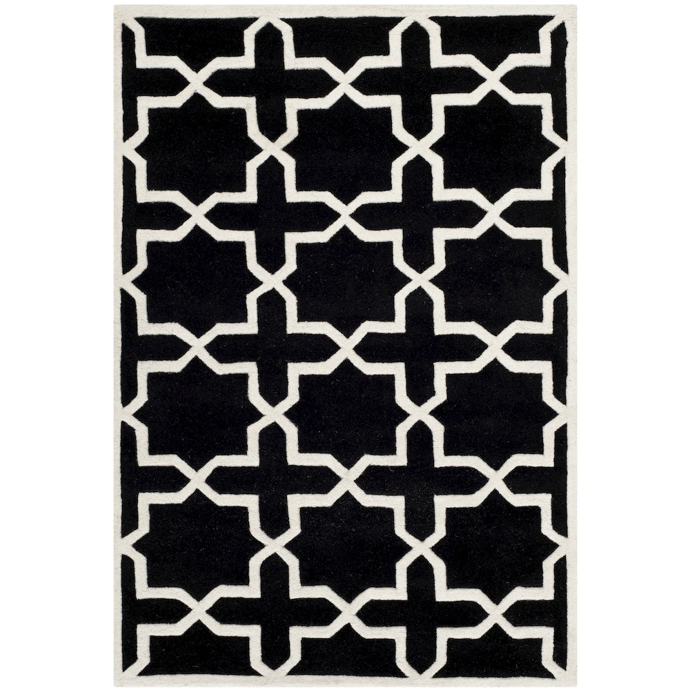 CHATHAM, BLACK / IVORY, 3' X 5', Area Rug, CHT732K-3. Picture 1