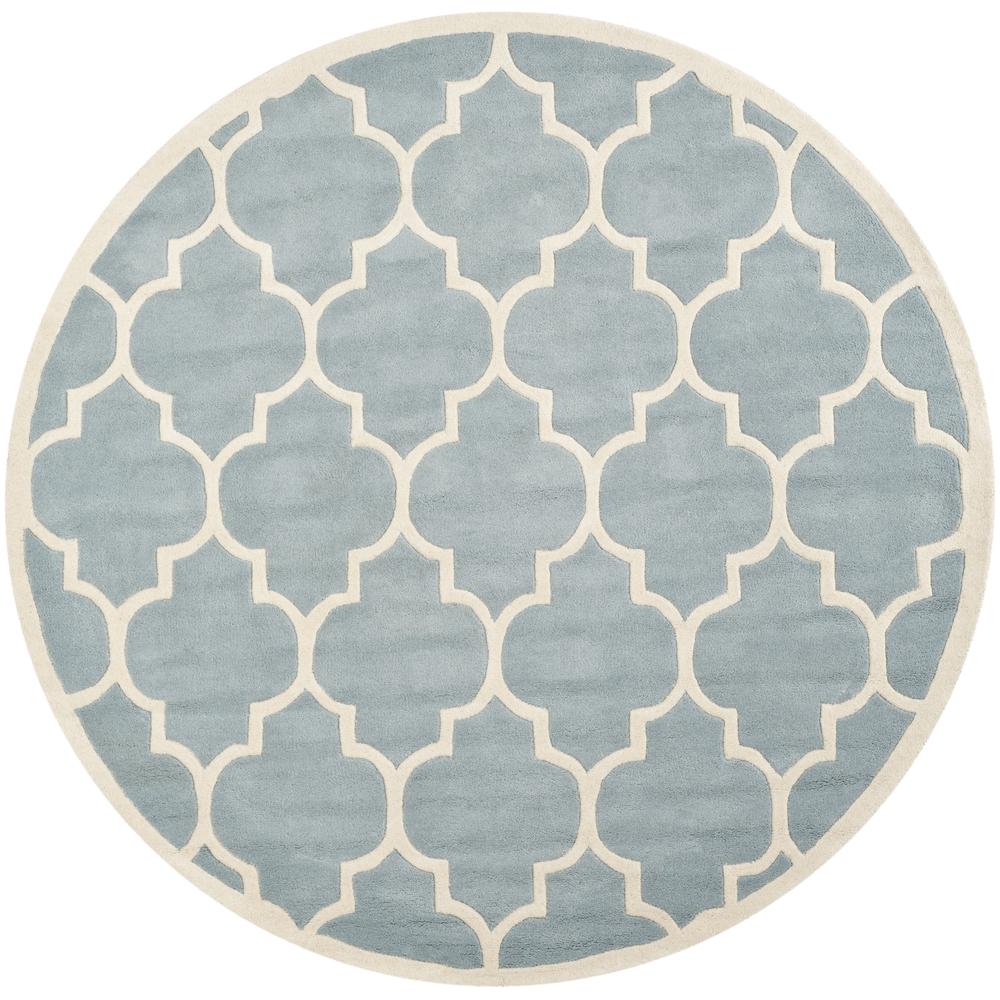 CHATHAM, BLUE / IVORY, 4' X 4' Round, Area Rug, CHT733B-4R. Picture 1