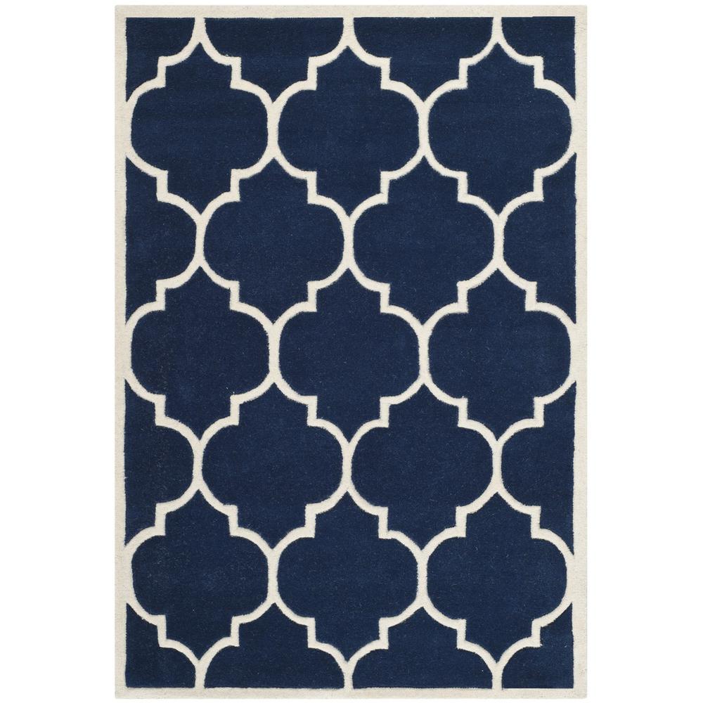 CHATHAM, DARK BLUE / IVORY, 4' X 6', Area Rug, CHT733C-4. Picture 1