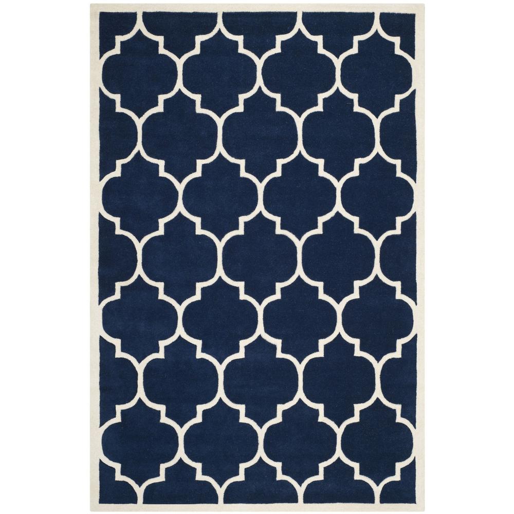 CHATHAM, DARK BLUE / IVORY, 6' X 9', Area Rug, CHT733C-6. Picture 1