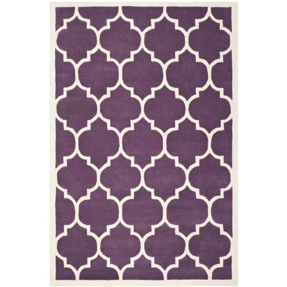 CHATHAM, PURPLE / IVORY, 5' X 8', Area Rug, CHT733F-5. Picture 1