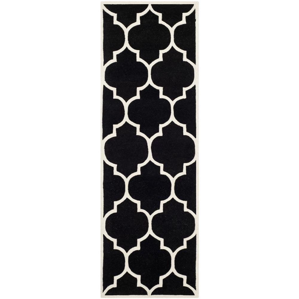 CHATHAM, BLACK / IVORY, 2'-3" X 11', Area Rug, CHT733K-211. Picture 1